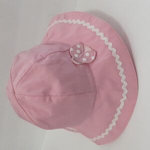 Pink Sun Hat with White Trim